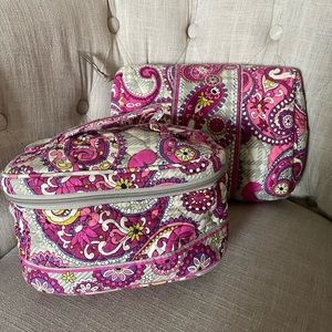 Vera Bradley-set of 2 large cosmetic bags